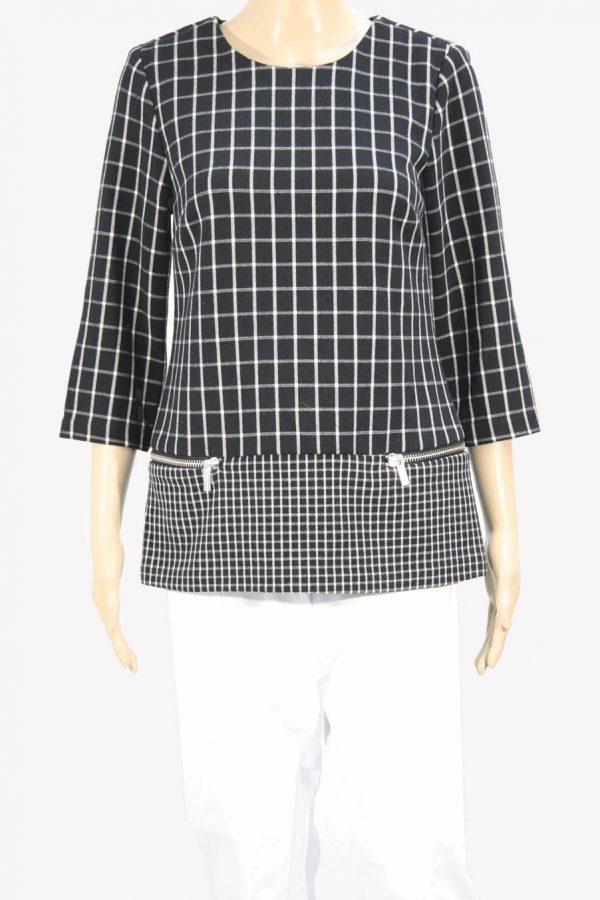 Michael Kors Kariertes Oberteil in Dunkelblau aus Polyester Alle Jahreszeiten.1