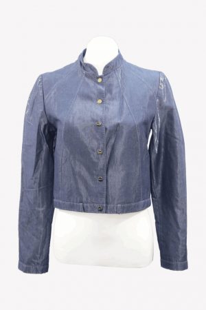 Karen Millen Jeansjacke in Blau aus Baumwolle Alle Jahreszeiten.1