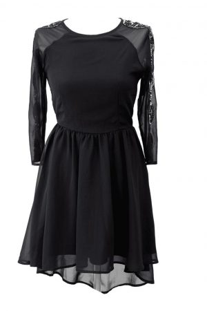 Topshop Kleid in Schwarz aus Polyester Alle Jahreszeiten.1