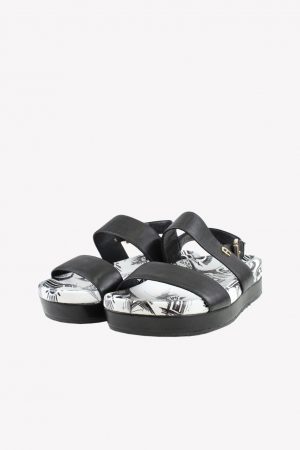 Aigner Sandalen in Schwarz / Weiß aus Leder.1