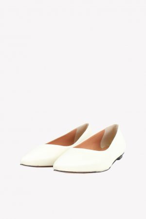 Ballerina in Creme aus Leder Oxitaly