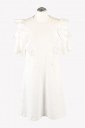 See by Chloé Kleid in Weiß aus Baumwolle Jerseykleid.1