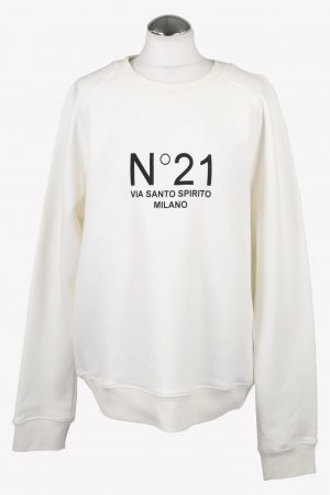 No. 21 Pullover in Weiß aus Baumwolle .1