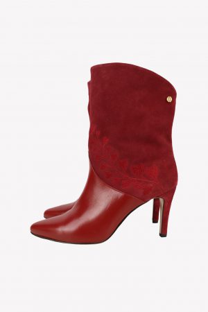 Fabienne Chapot Stiefelette in Bordeaux aus Leder.1
