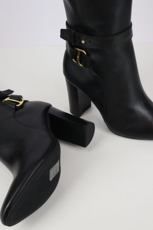 Stiefel in Schwarz aus Leder Ralph Lauren